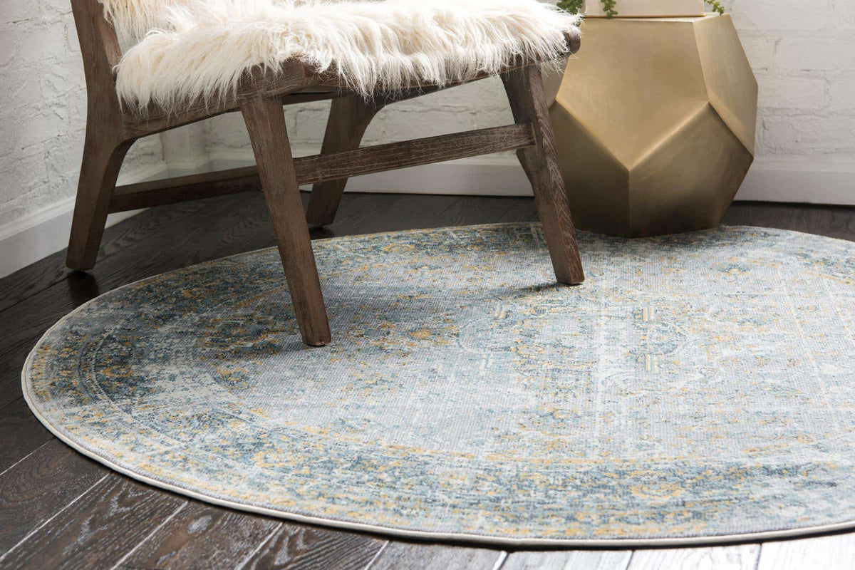Rund Teppich Havana in Grau von Hadorn™ - Lifestyle Image