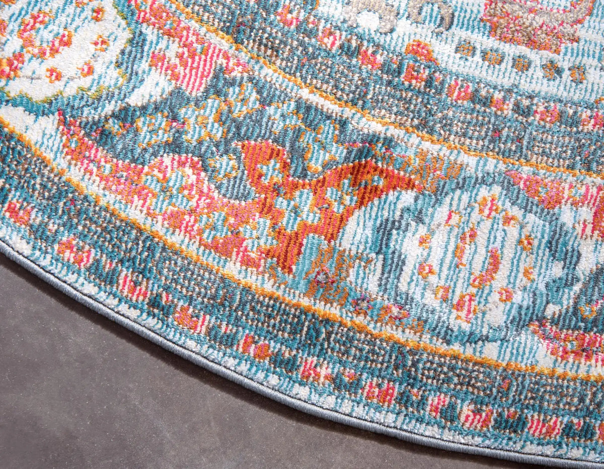 Rund Teppich Havana in Hellblau von Hadorn™ - Lifestyle Image