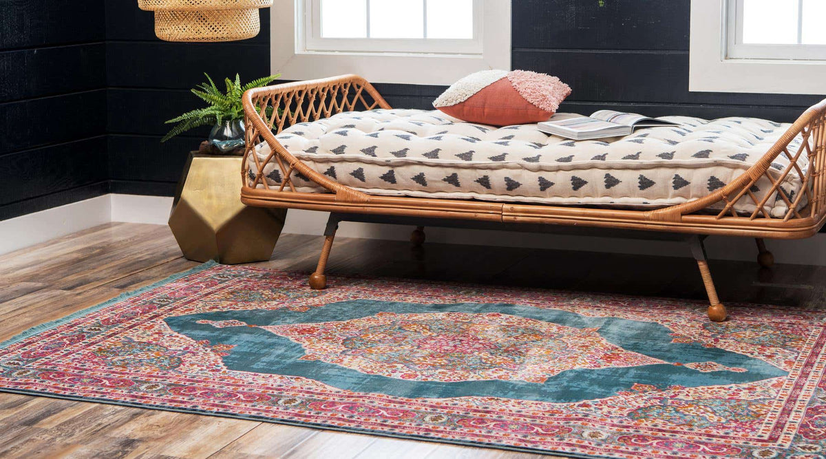 Rechteck Teppich Havana in Türkis von Hadorn™ - Lifestyle Image