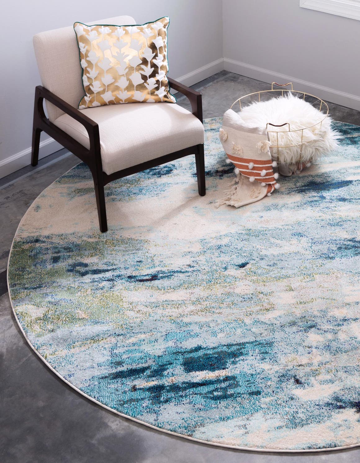 Rund Teppich Spectrum in Hellblau von Hadorn™ - Lifestyle Image