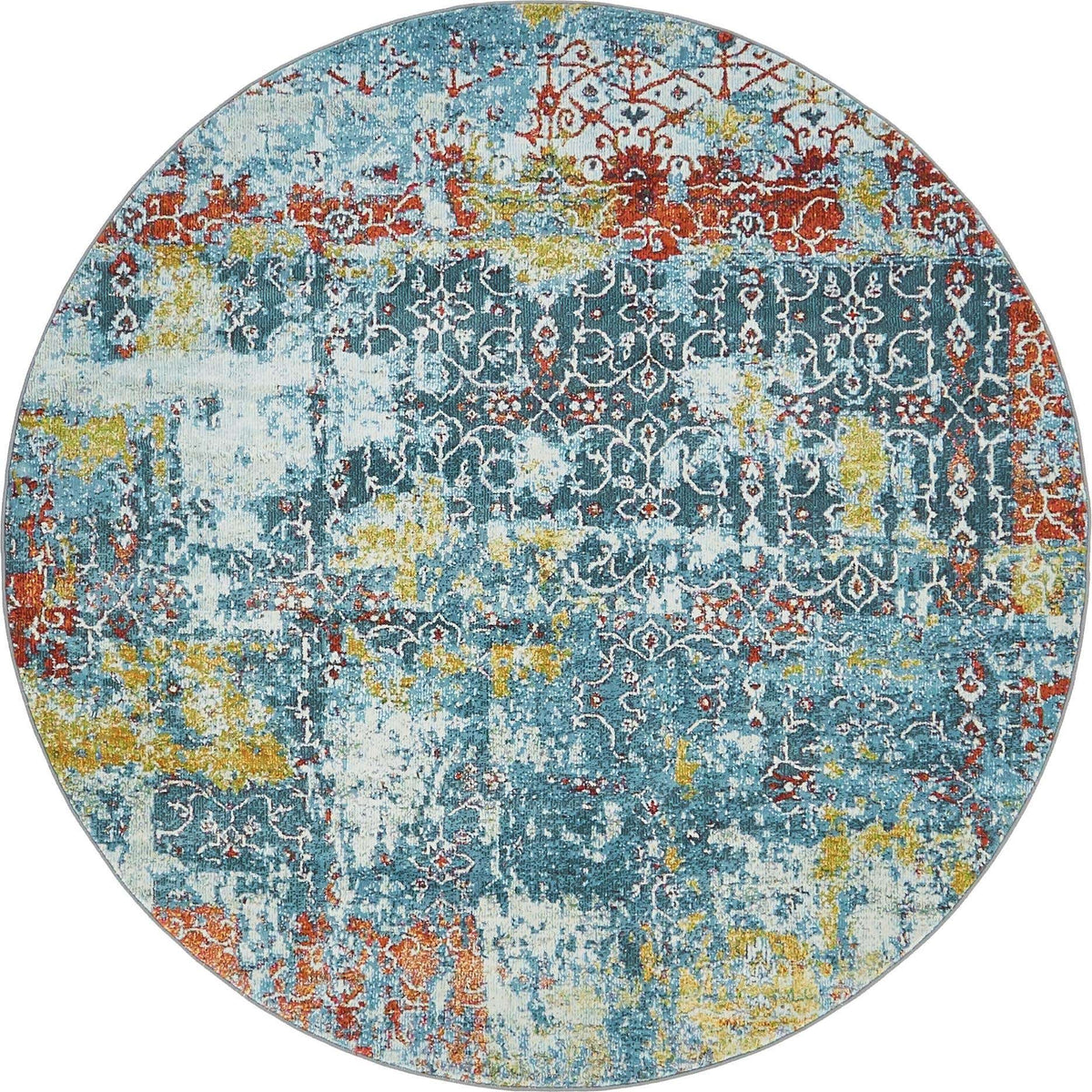 Rund Teppich Havana in Blau von Hadorn™ - Lifestyle Image