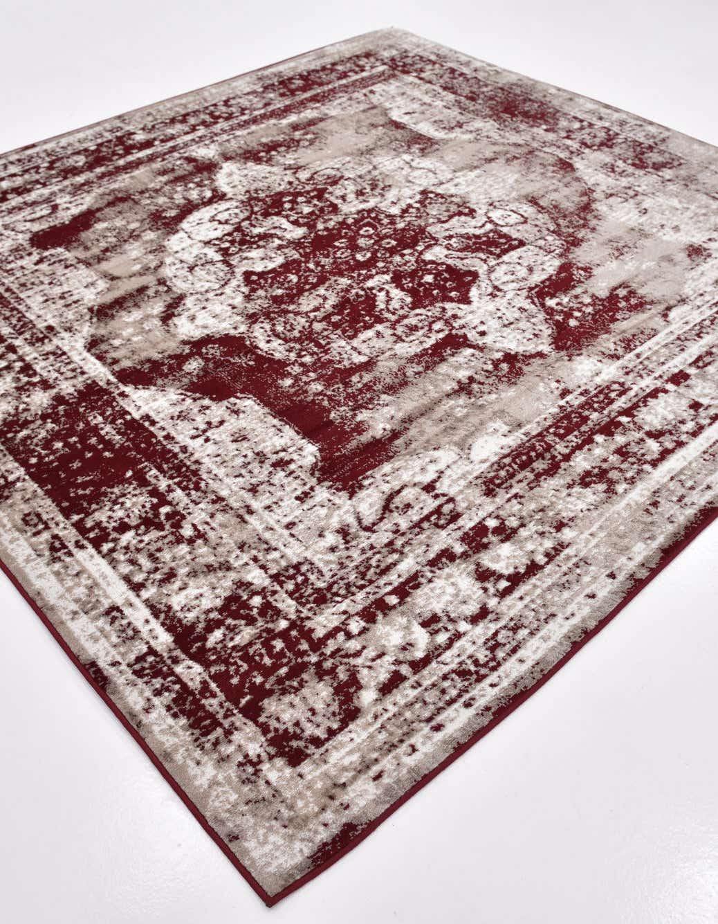 Quadratisch Teppich Monaco in Burgund von Hadorn™ - Lifestyle Image
