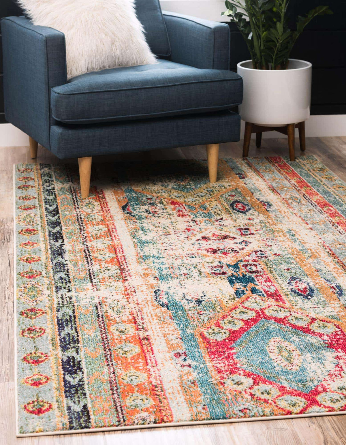 Rechteck Teppich Santa Fe in Blau von Hadorn™ - Lifestyle Image