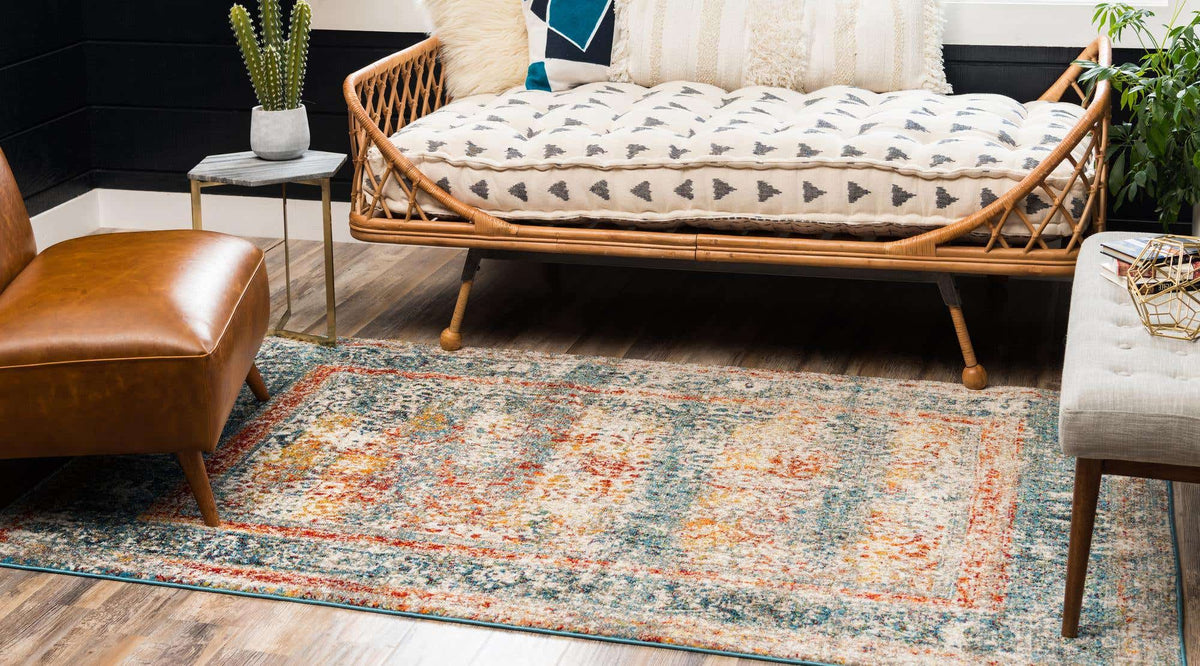 Rechteck Teppich Venice in Blau von Hadorn™ - Lifestyle Image
