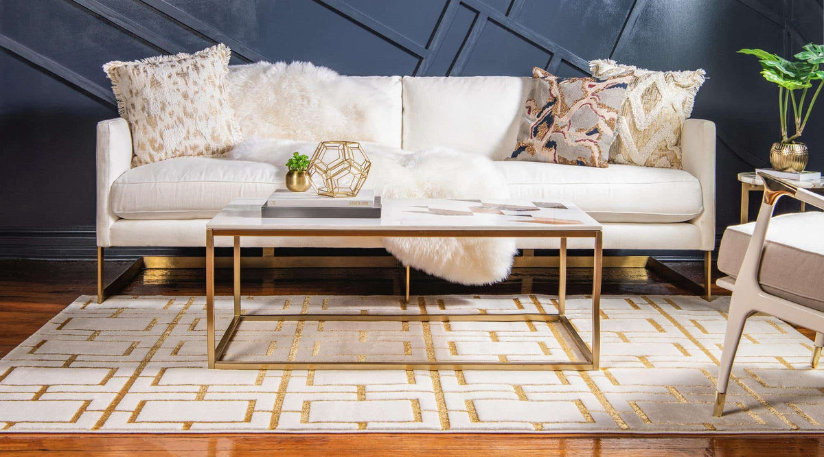 Rechteck Teppich Marilyn Monroe™ Glam Trellis in Weiss von Hadorn™ - Lifestyle Image