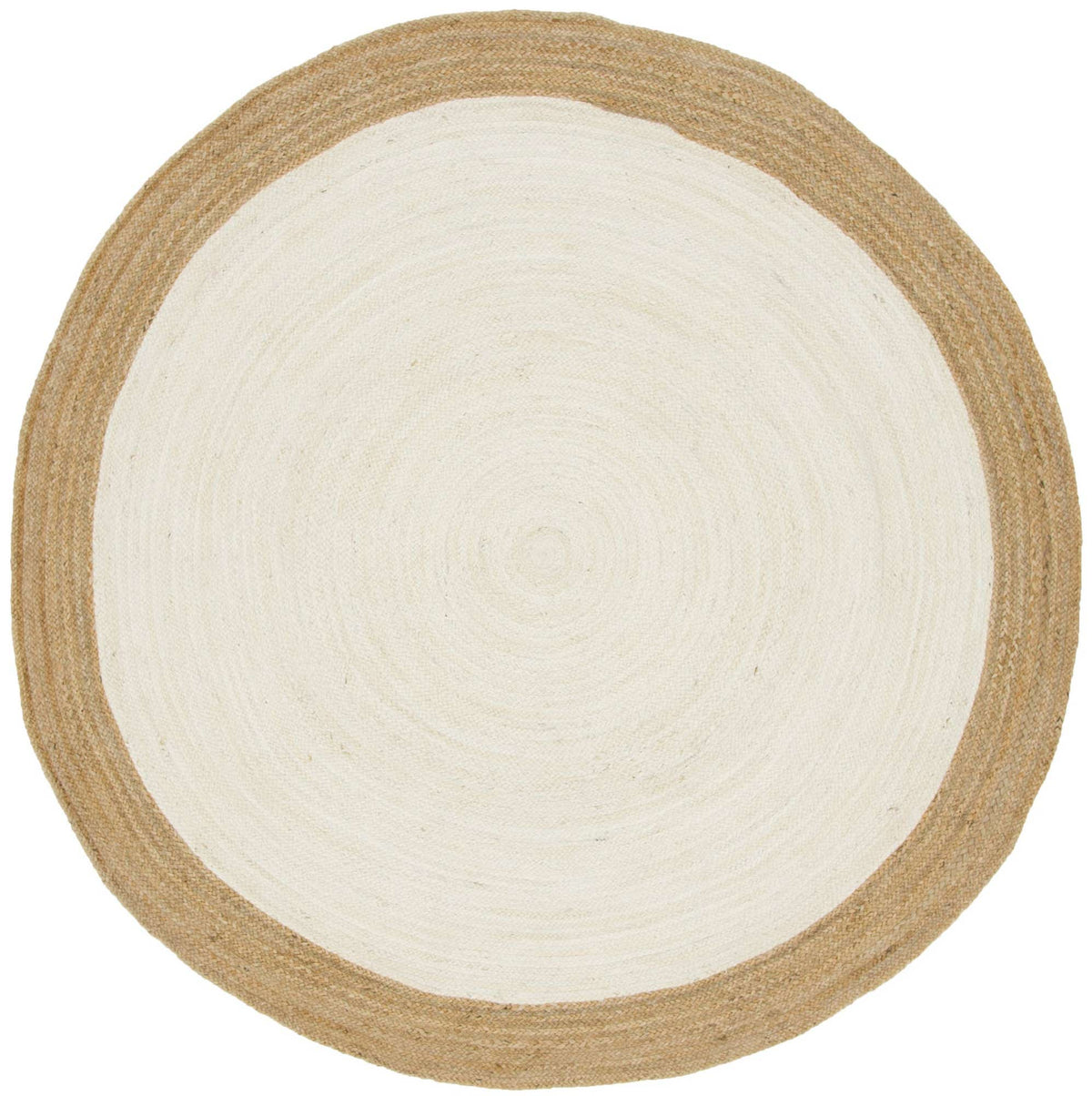 Rund Handgeflochten Teppich Braided Jute in Elfenbein von Hadorn™ - Lifestyle Image