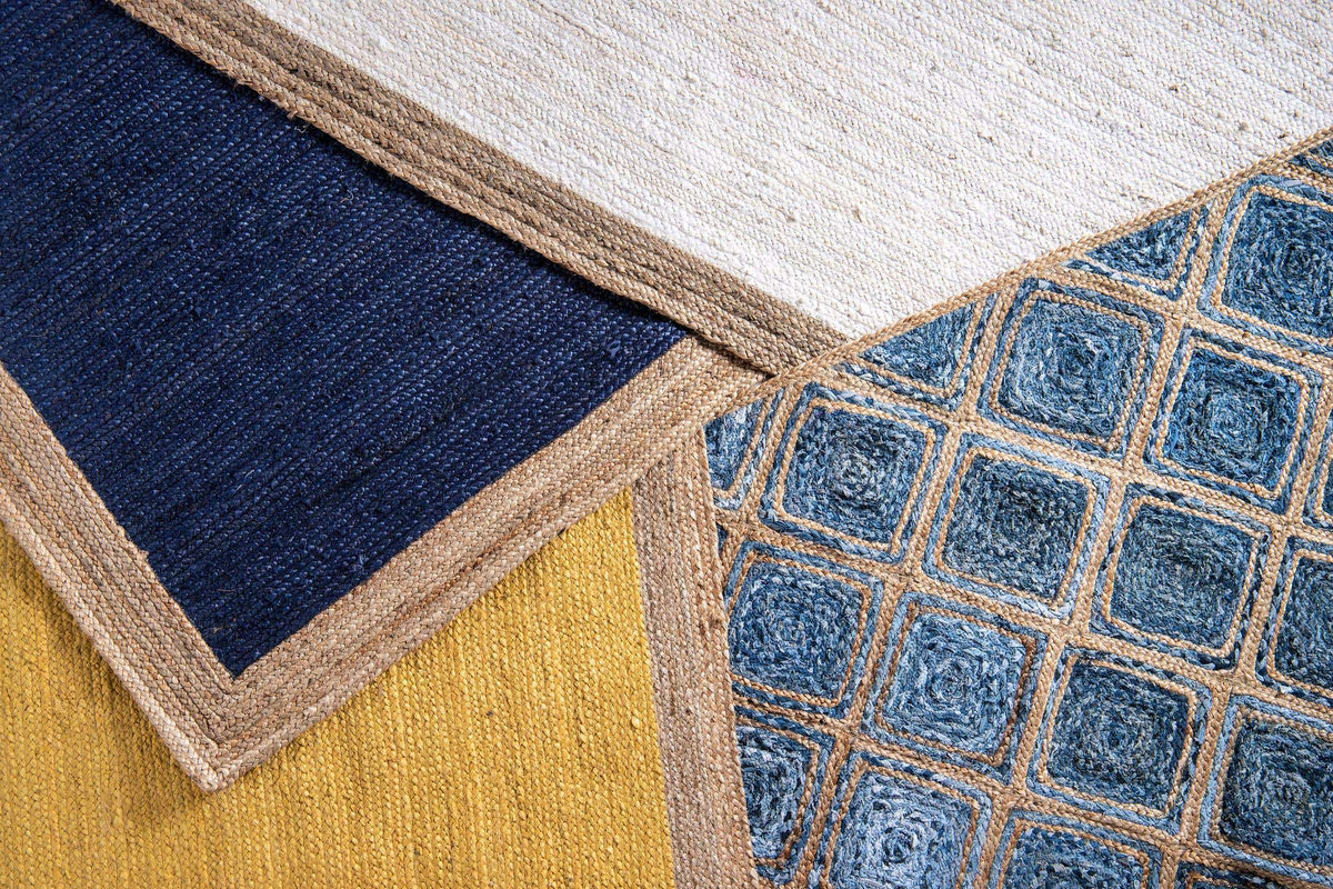 Rund Teppich Braided Jute in Gelb von Hadorn™ - Lifestyle Image