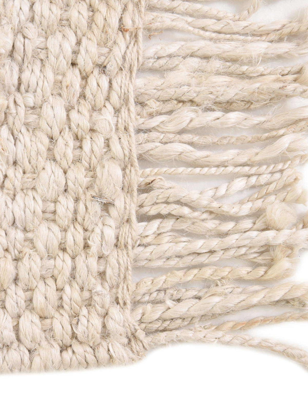 Rechteck Handgeflochten Teppich Chunky Jute in Elfenbein von Hadorn™ - Lifestyle Image