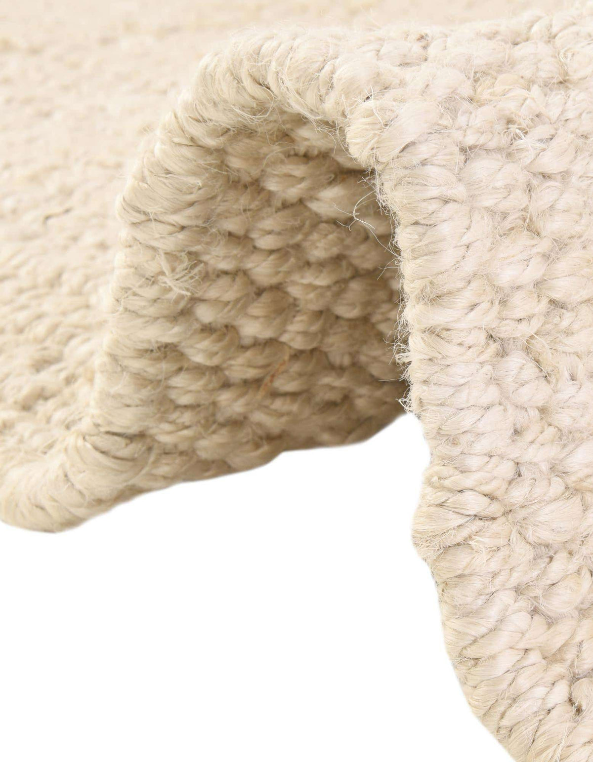 Rechteck Handgeflochten Teppich Chunky Jute in Elfenbein von Hadorn™ - Lifestyle Image