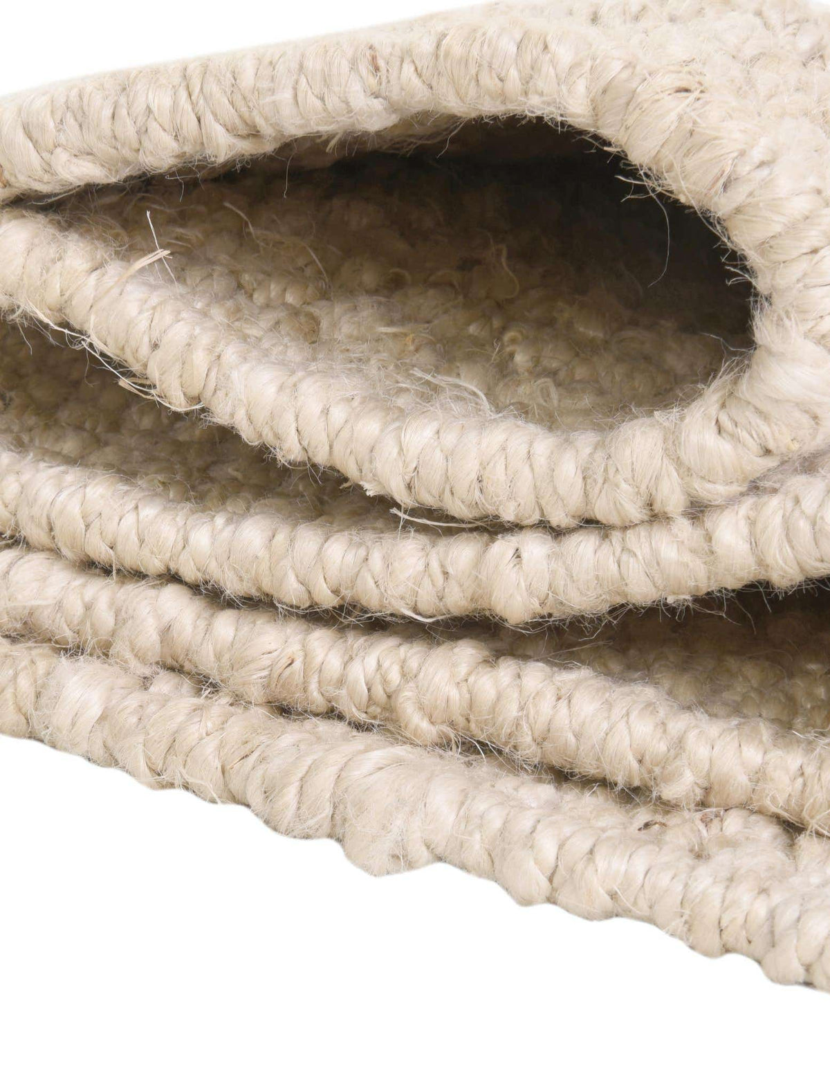 Rechteck Handgeflochten Teppich Chunky Jute in Elfenbein von Hadorn™ - Lifestyle Image