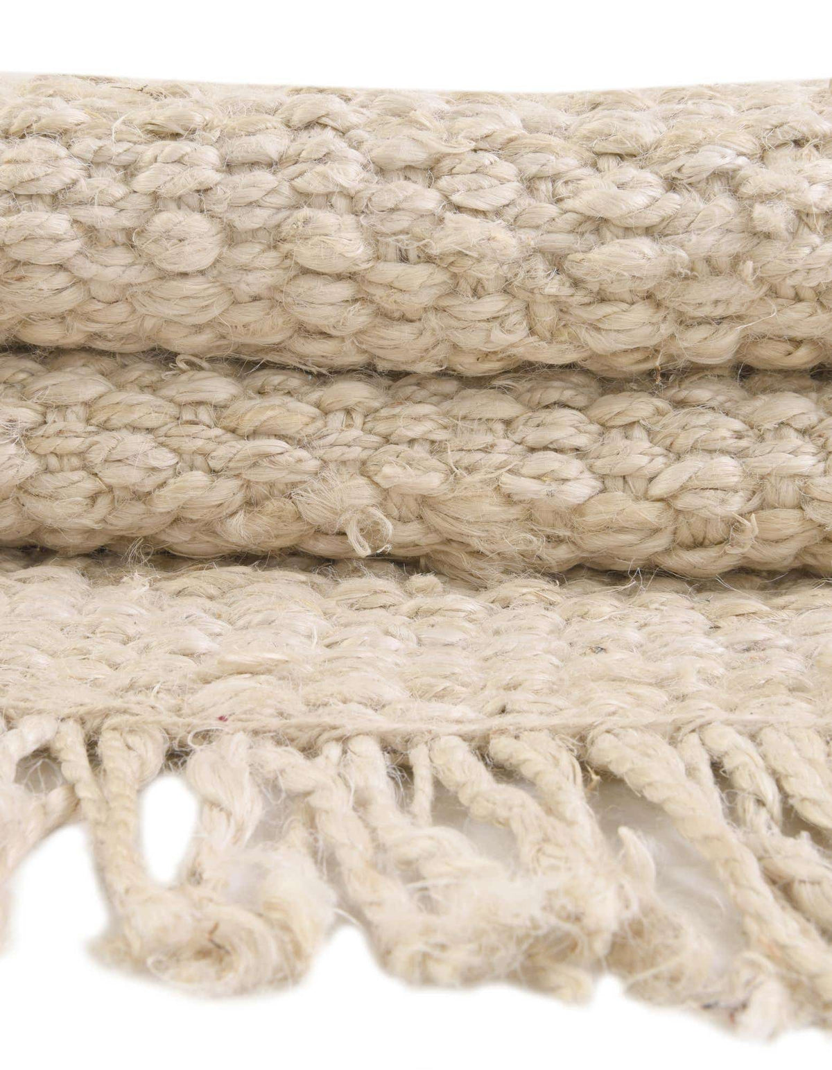 Rechteck Handgeflochten Teppich Chunky Jute in Elfenbein von Hadorn™ - Lifestyle Image