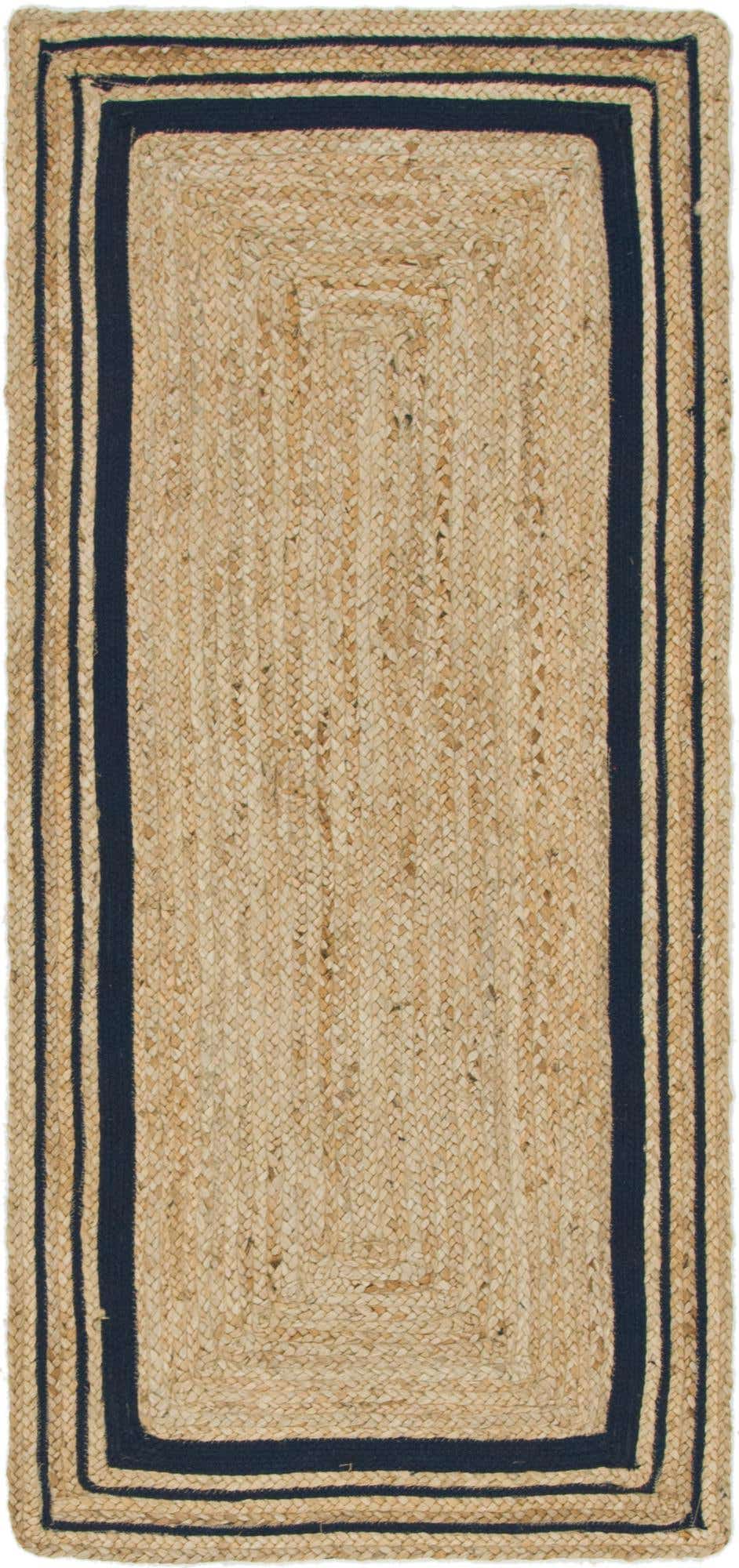 Läufer Teppich Braided Jute in Blau von Hadorn™ - Lifestyle Image
