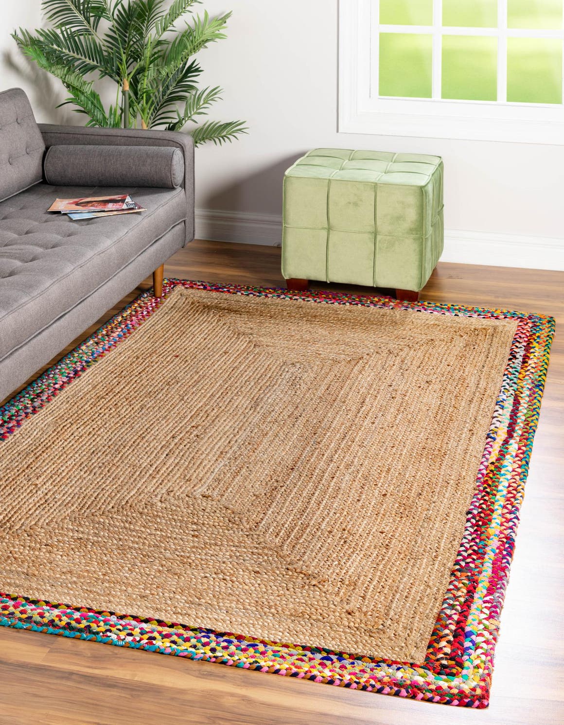 Rechteck Teppich Braided Jute in Natürlich von Hadorn™ - Lifestyle Image