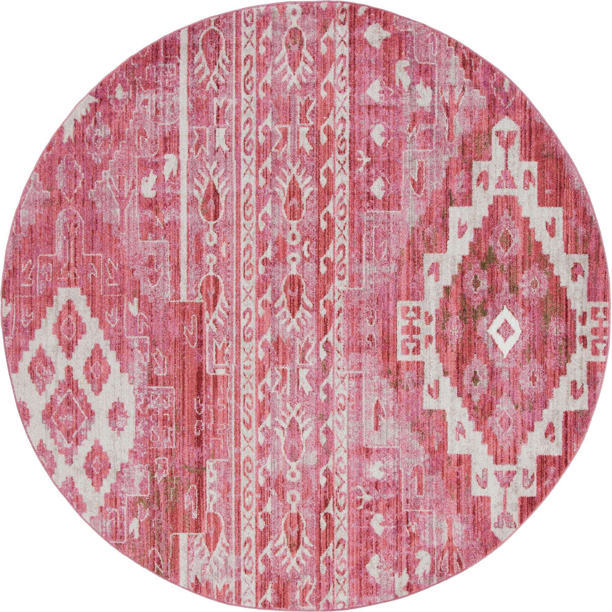 Rund Teppich Madrid in Rosa von Hadorn™ - Lifestyle Image