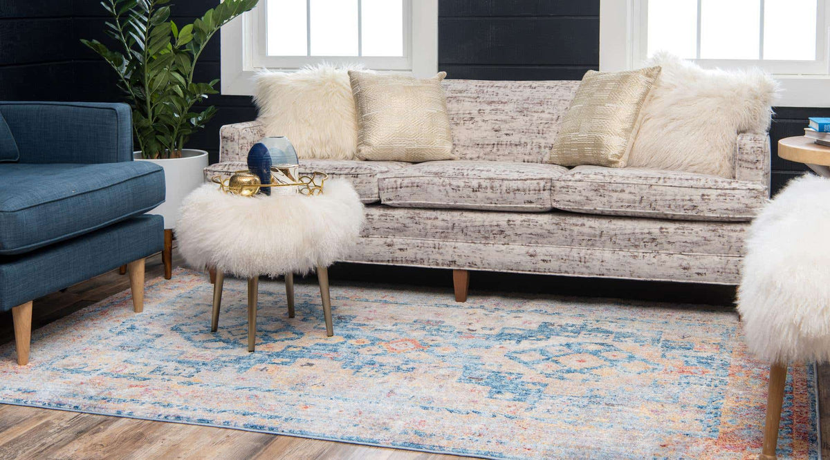 Rechteck Teppich Madrid in Blau von Hadorn™ - Lifestyle Image
