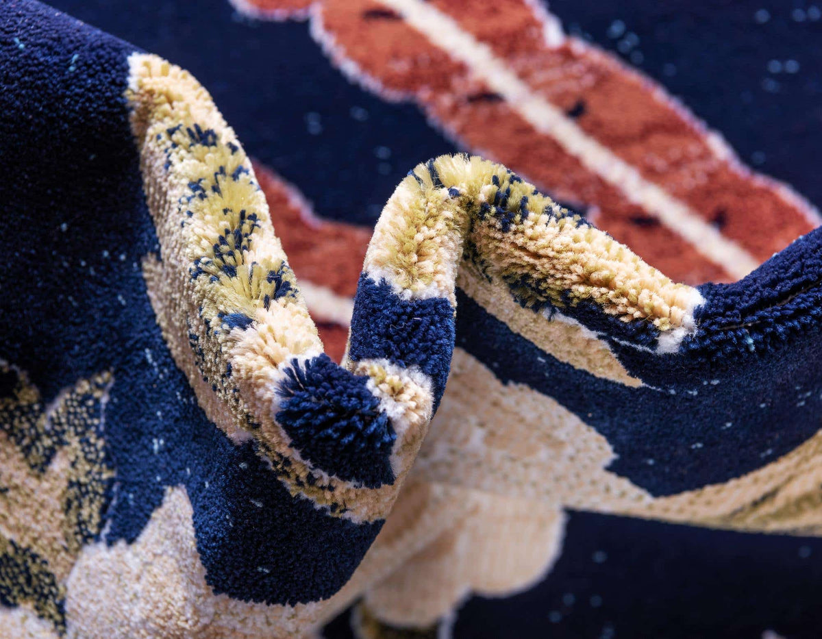 Rechteck Teppich Pao Tou in Blau von Hadorn™ - Lifestyle Image