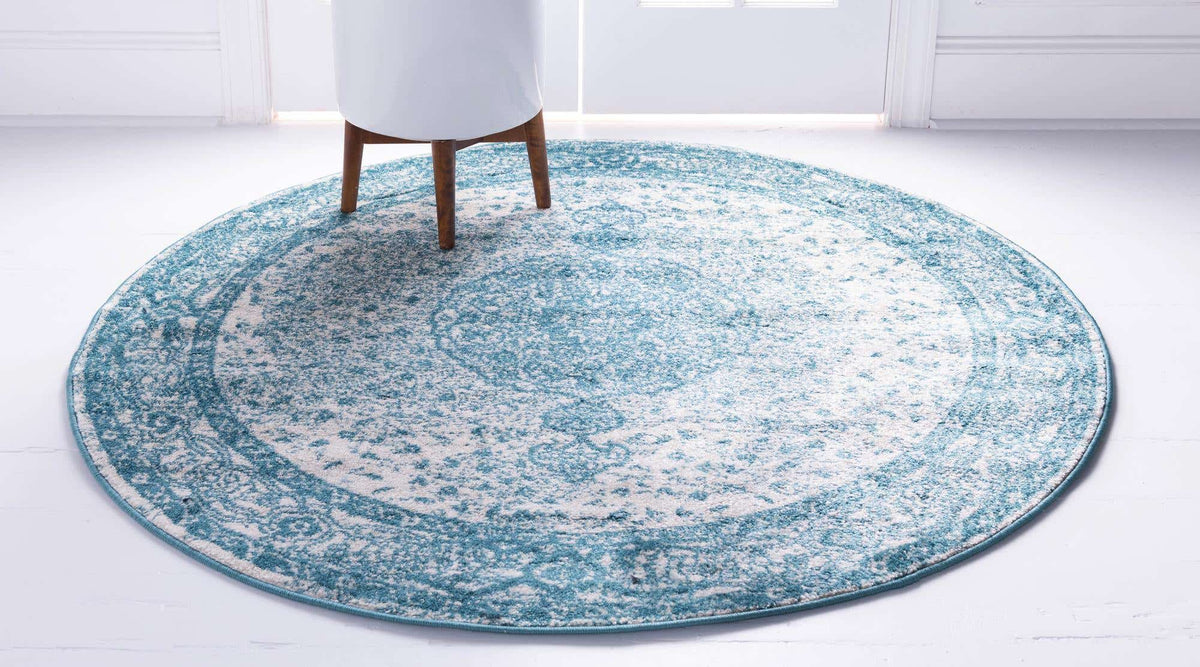 Rund Teppich Bexley in Türkis von Hadorn™ - Lifestyle Image
