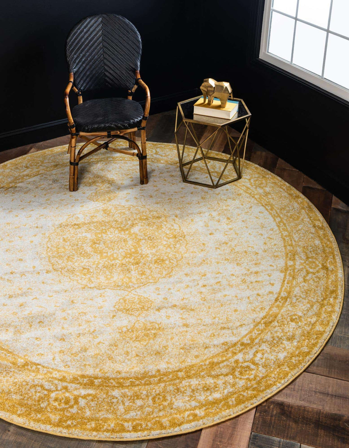 Rund Teppich Bexley in Gelb von Hadorn™ - Lifestyle Image