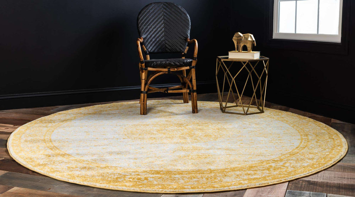 Rund Teppich Bexley in Gelb von Hadorn™ - Lifestyle Image