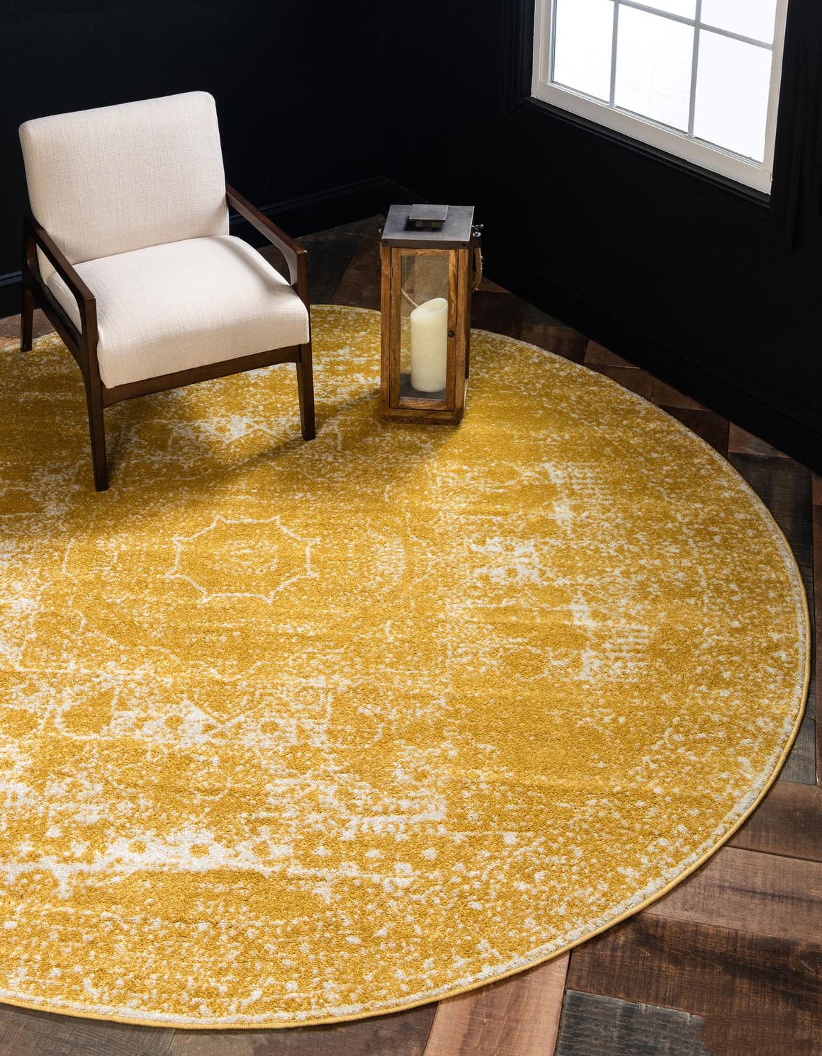 Rund Teppich Bexley in Gelb von Hadorn™ - Lifestyle Image