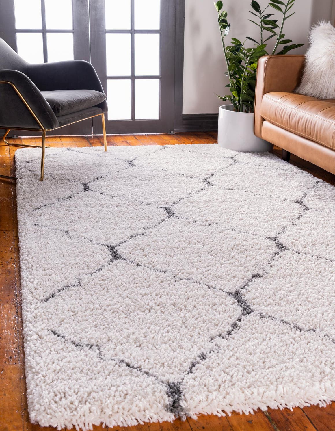Rechteck Hochflorteppich Marrakesh Shag in Beige von Hadorn™ - Lifestyle Image