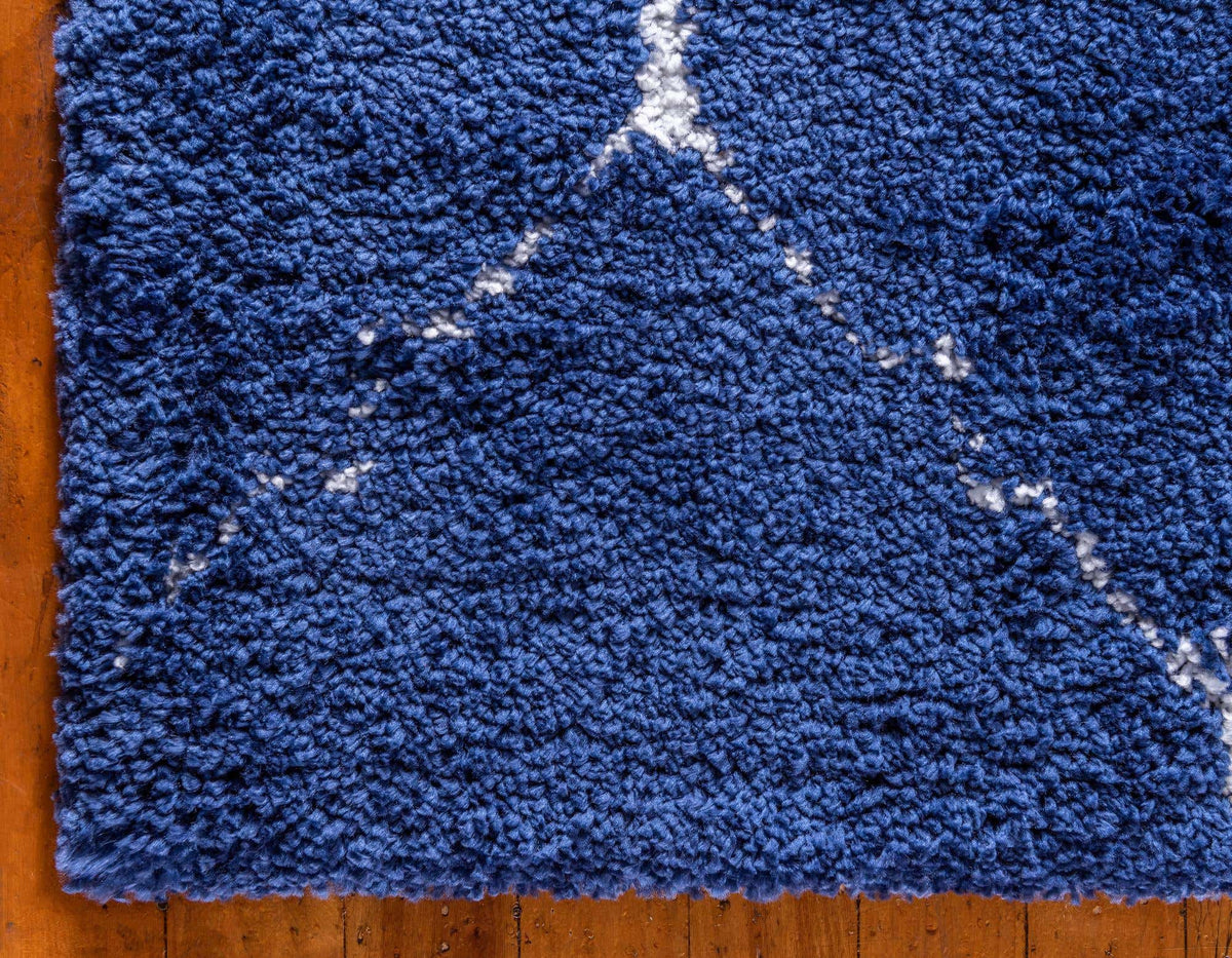Quadratisch Hochflorteppich Marrakesh Shag in Blau von Hadorn™ - Lifestyle Image