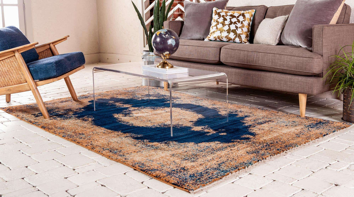 Rechteck Teppich Graham in Marineblau von Hadorn™ - Lifestyle Image