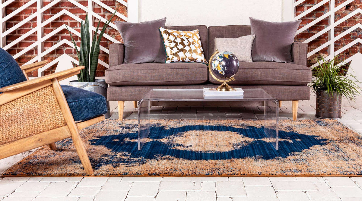 Rechteck Teppich Graham in Marineblau von Hadorn™ - Lifestyle Image