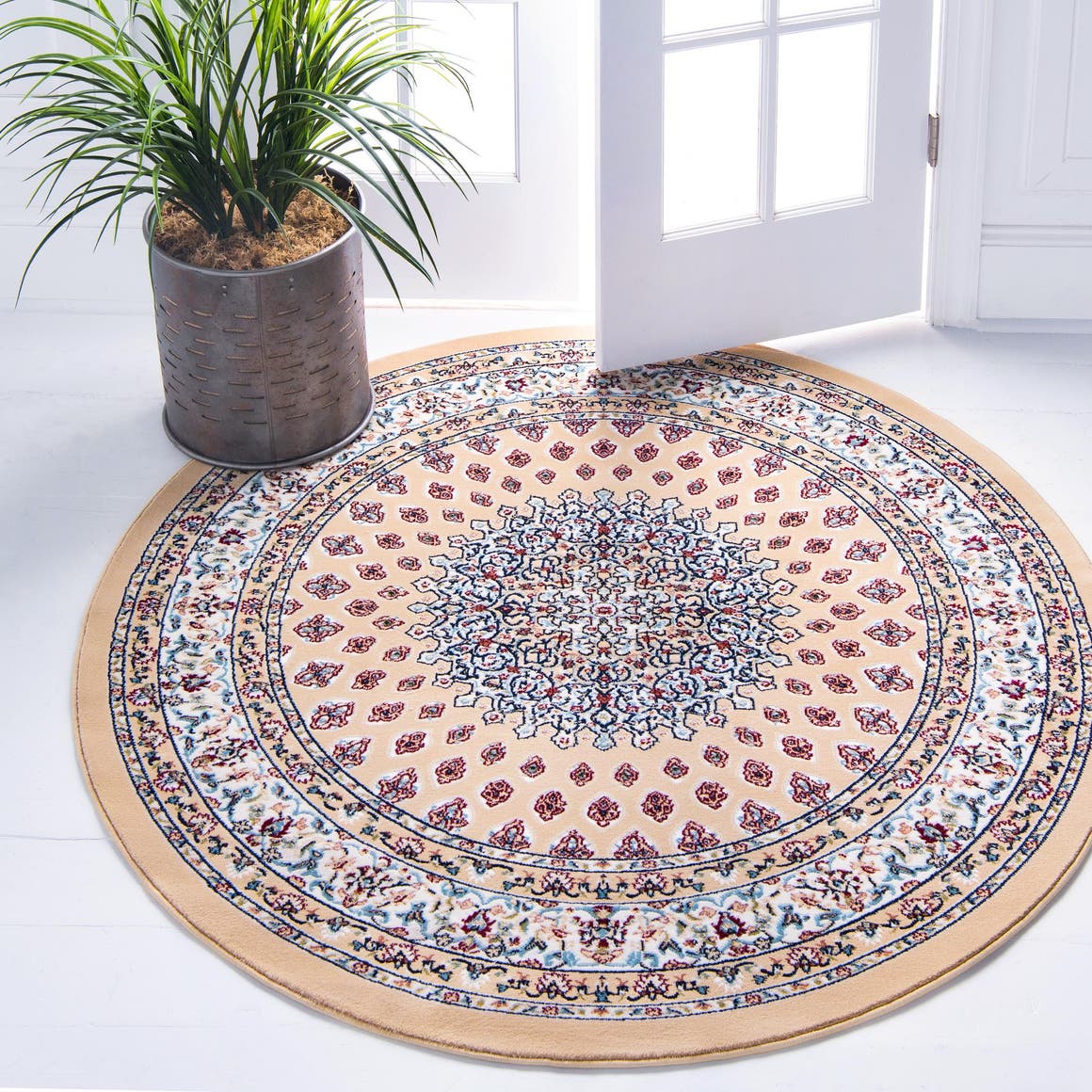 Rund Teppich Nain Design in Beige von Hadorn™ - Lifestyle Image