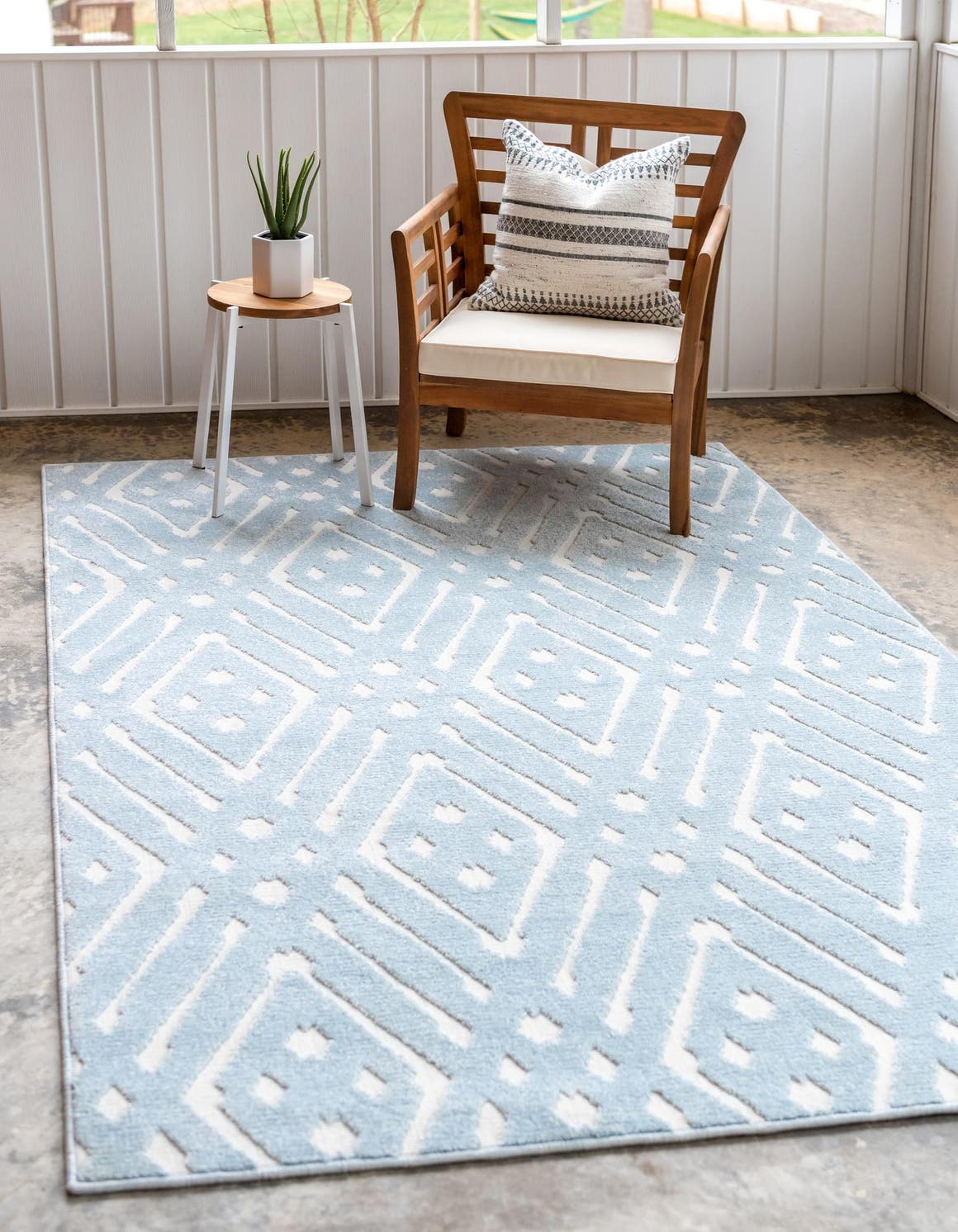 Rechteck Outdoor Teppich Sabrina Soto Outdoor in Hellblau von Hadorn™ - Lifestyle Image