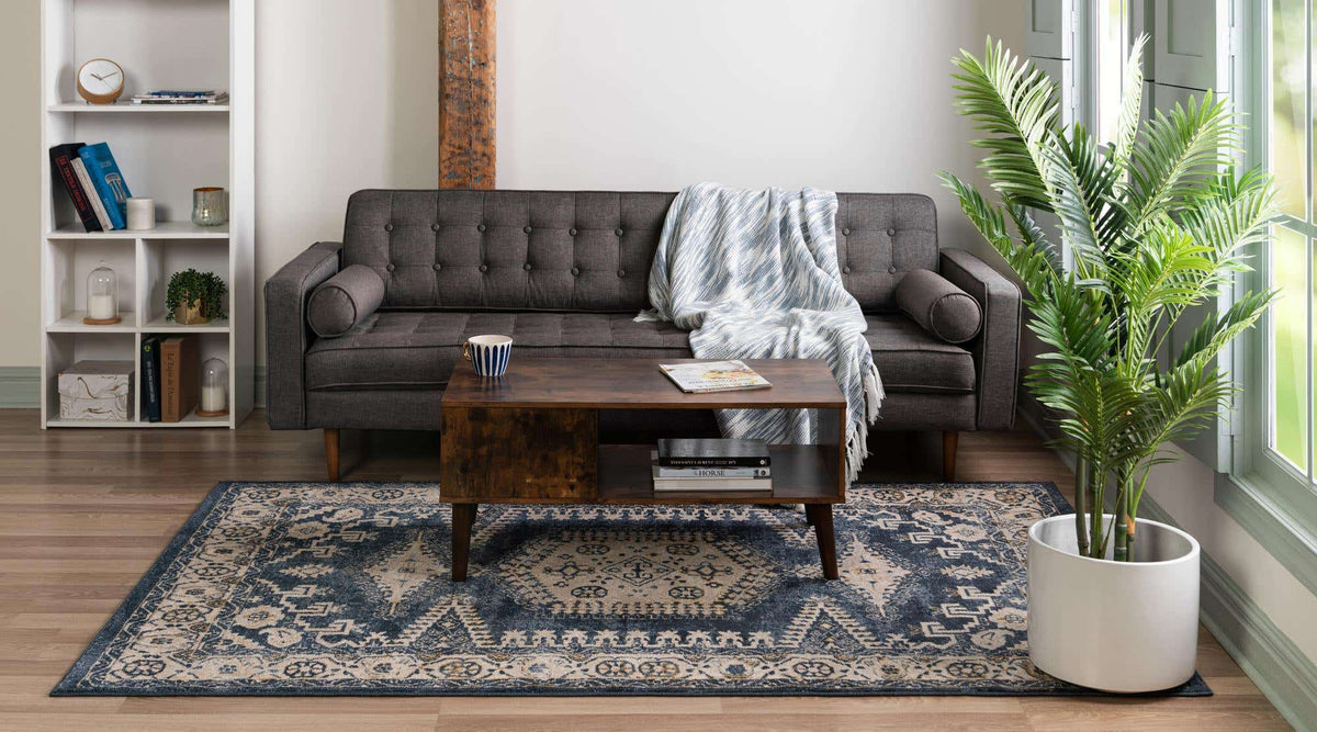 Rechteck Teppich Arcadia in Dunkelblau von Hadorn™ - Lifestyle Image