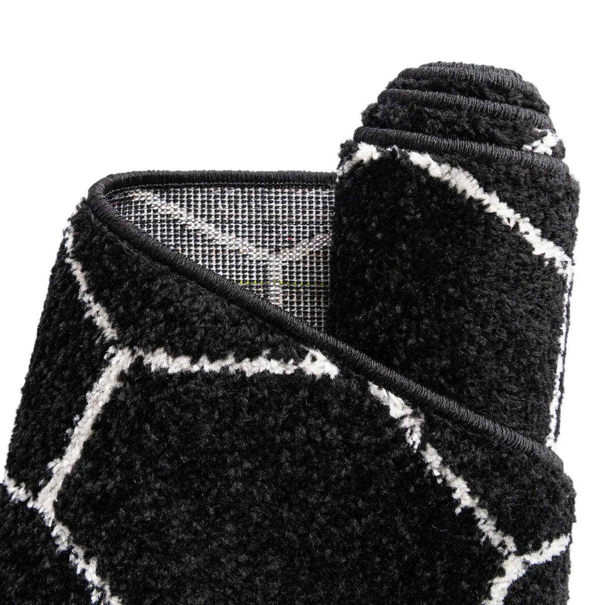 Rund Teppich Trellis Frieze in Schwarz von Hadorn™ - Lifestyle Image