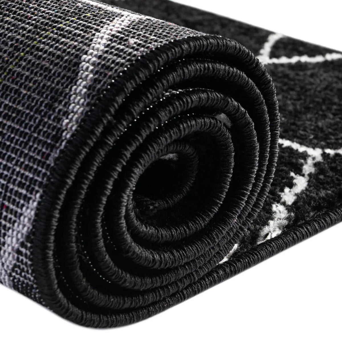Rund Teppich Trellis Frieze in Schwarz von Hadorn™ - Lifestyle Image