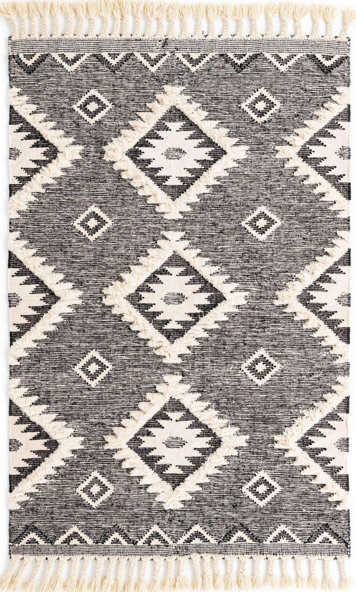 Rechteck Handgeflochten Teppich Arizona in Holzkohle von Hadorn™ - Lifestyle Image