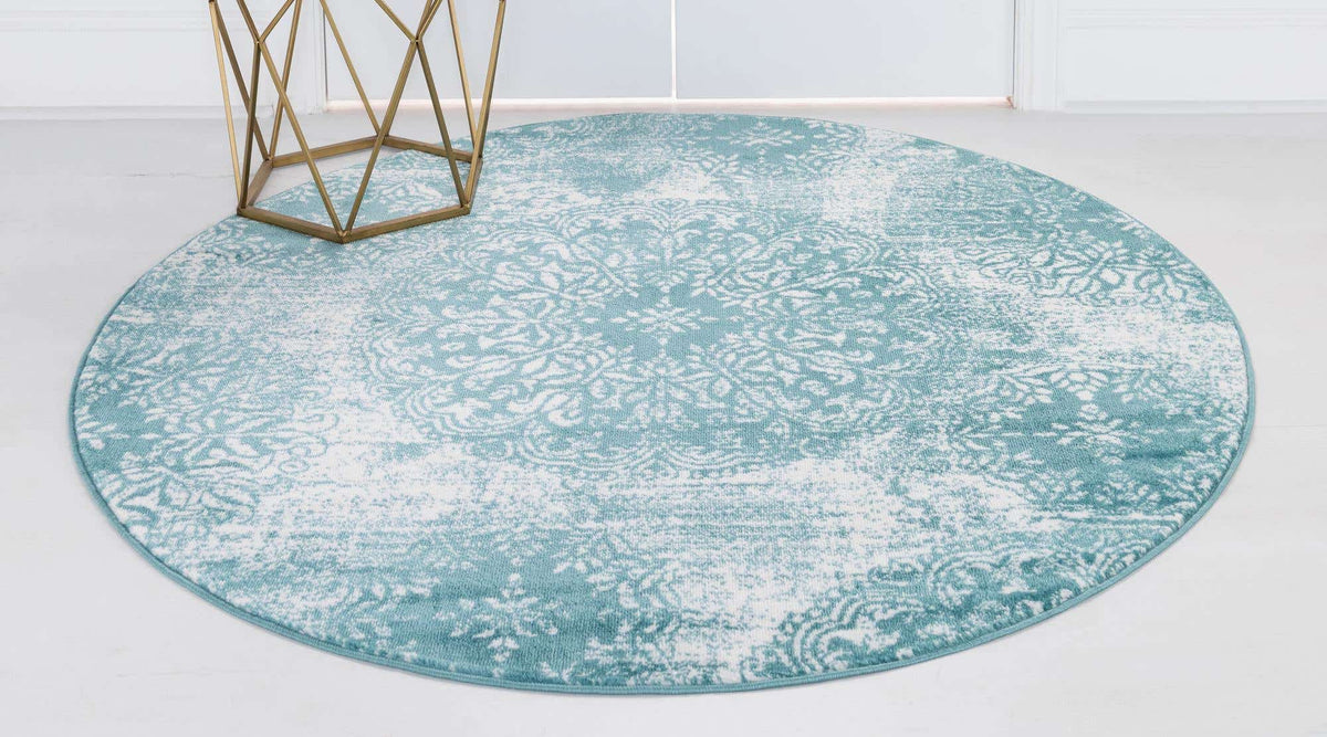 Rund Teppich Monaco in Türkis von Hadorn™ - Lifestyle Image