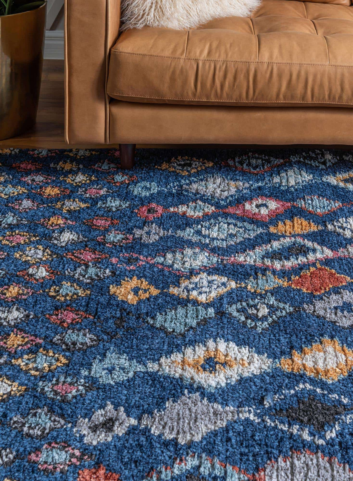 Rechteck Teppich Morocco in Marineblau von Hadorn™ - Lifestyle Image