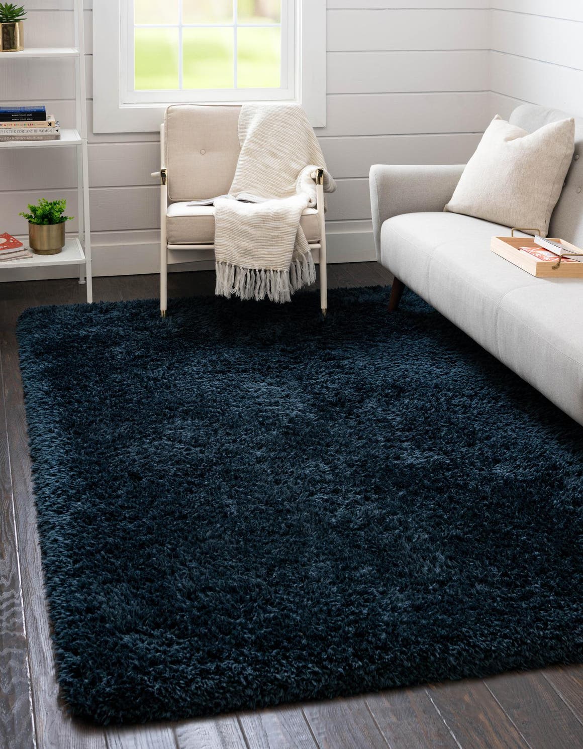 Rechteck Hochflorteppich Infinity Shag in Blau von Hadorn™ - Lifestyle Image