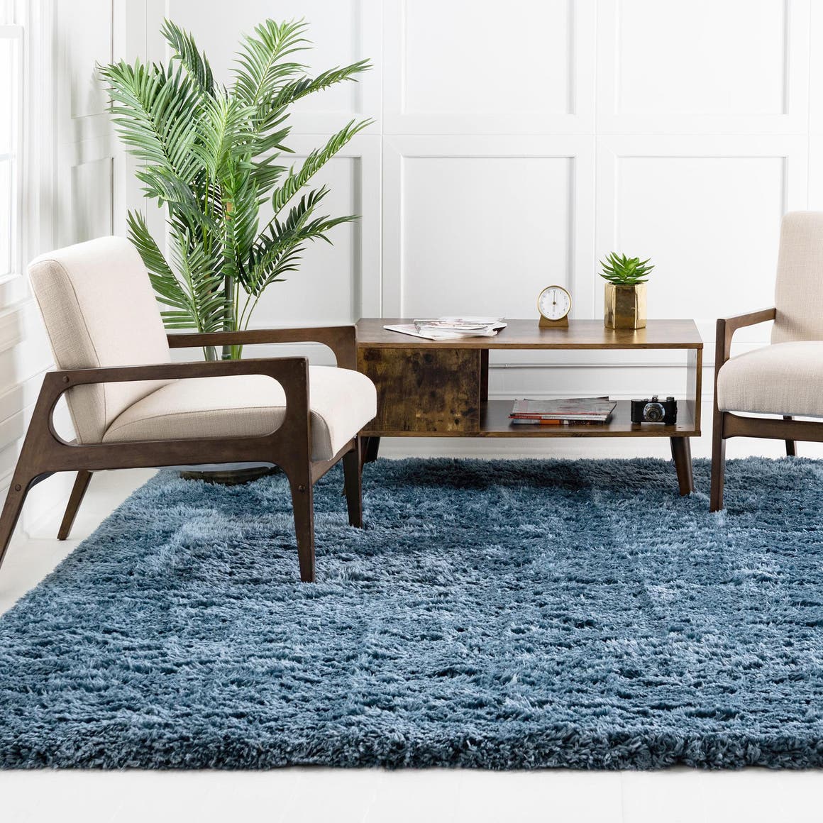Quadratisch Hochflorteppich Infinity Shag in Aegean Blau von Hadorn™ - Lifestyle Image
