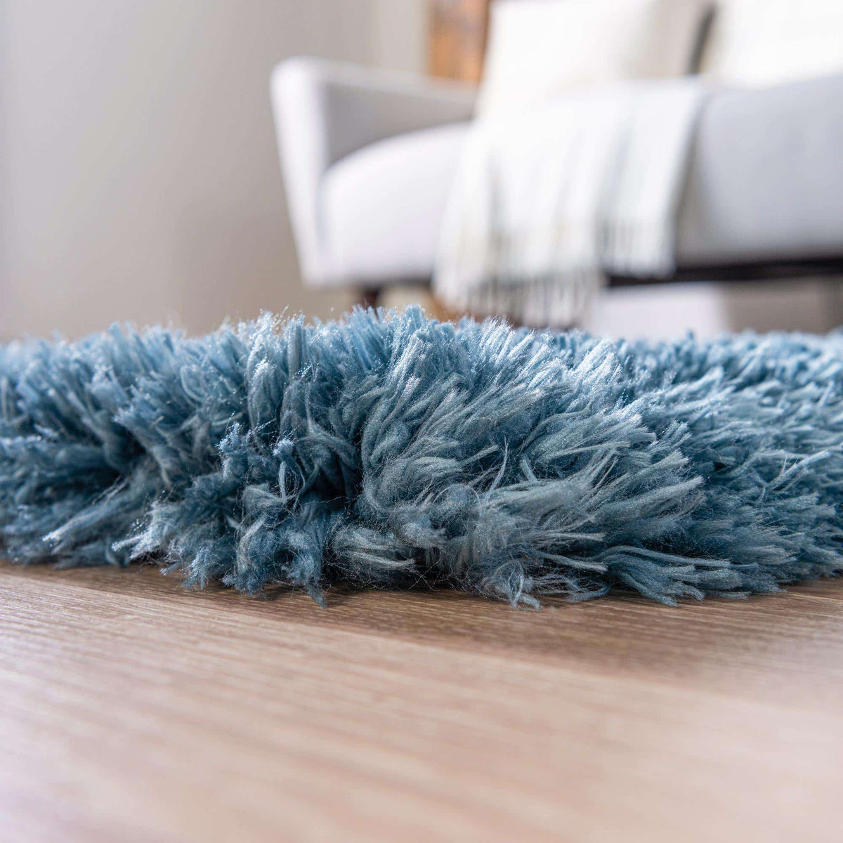 Quadratisch Hochflorteppich Infinity Shag in Aegean Blau von Hadorn™ - Lifestyle Image