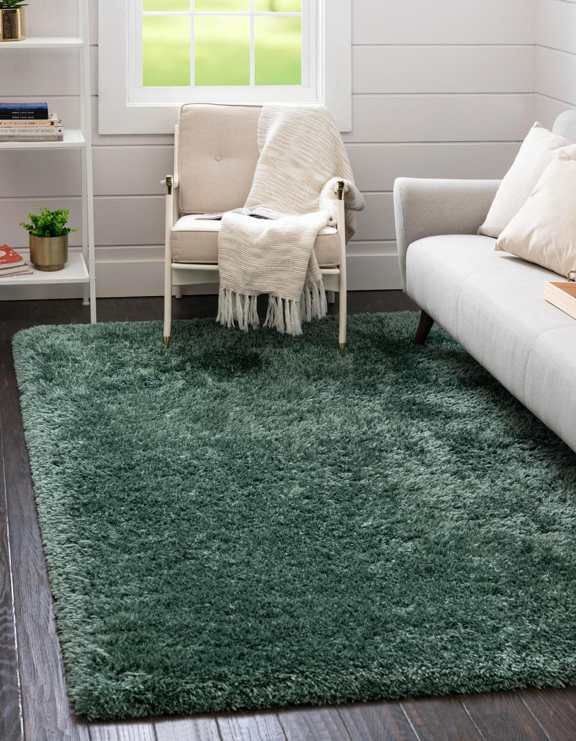 Rechteck Hochflorteppich Infinity Shag in Grün von Hadorn™ - Lifestyle Image