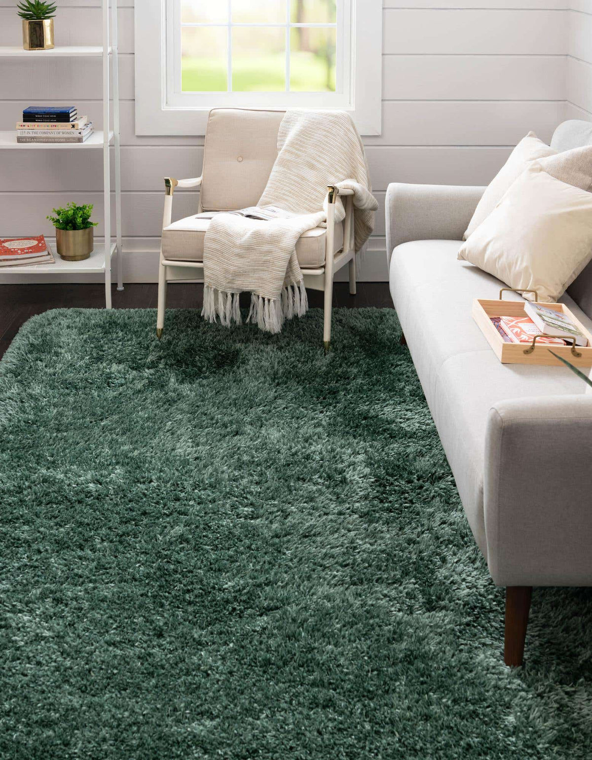 Rechteck Hochflorteppich Infinity Shag in Grün von Hadorn™ - Lifestyle Image