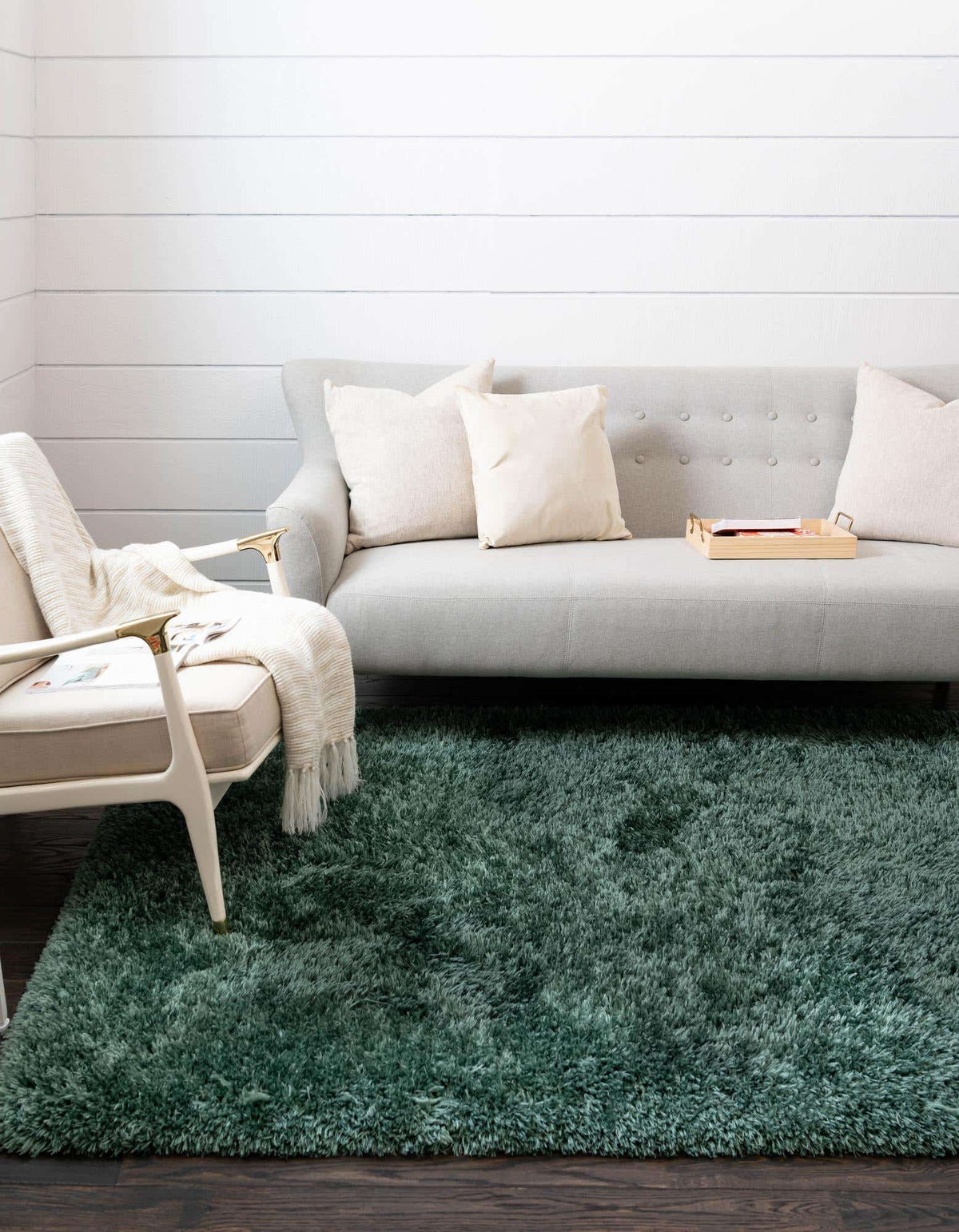 Rechteck Hochflorteppich Infinity Shag in Grün von Hadorn™ - Lifestyle Image