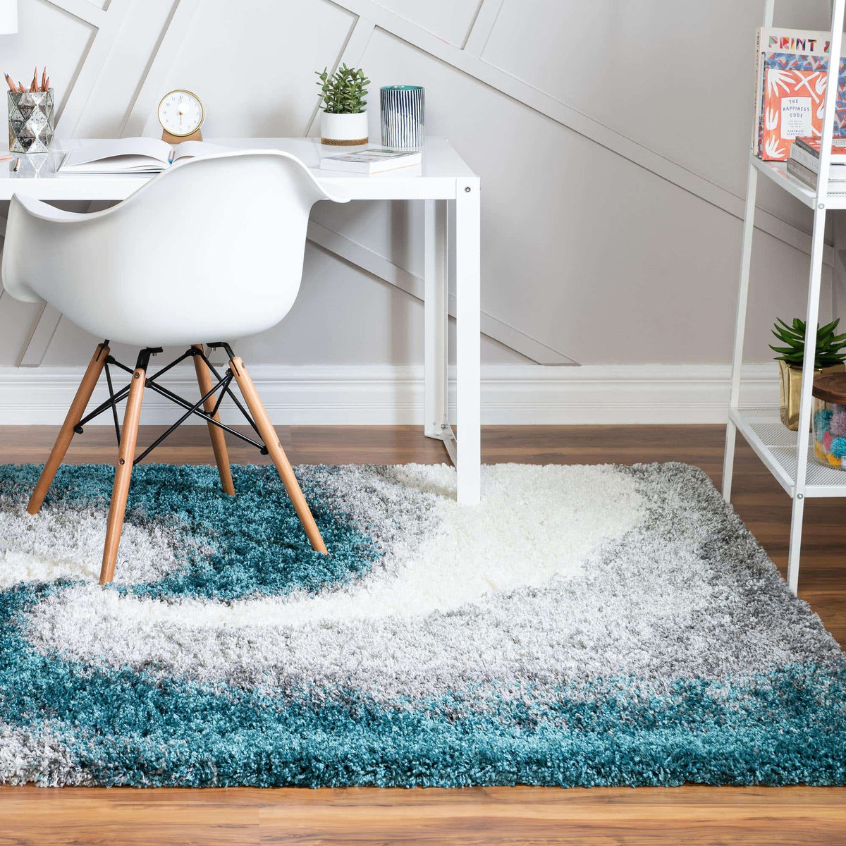Rechteck Hochflorteppich Soft Touch Shag in Türkis von Hadorn™ - Lifestyle Image