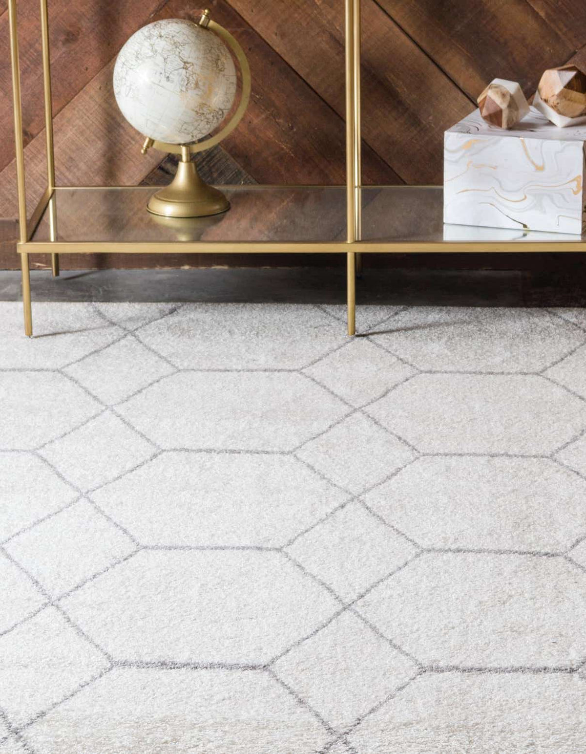 Rechteck Teppich Trellis Frieze in Elfenbein von Hadorn™ - Lifestyle Image