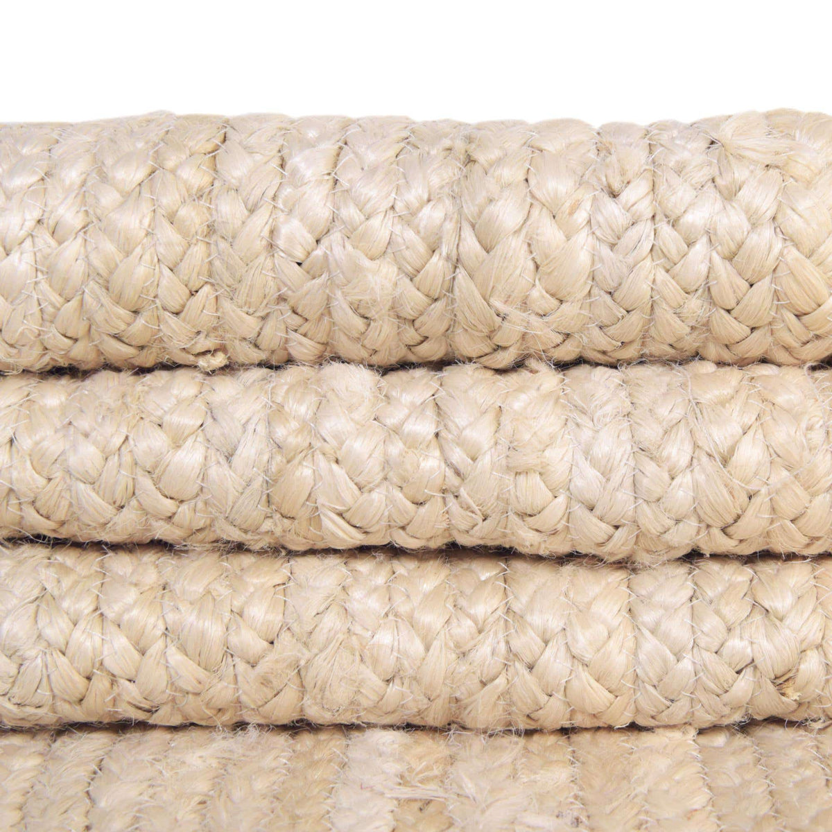 Quadratisch Teppich Braided Jute in Weiss von Hadorn™ - Lifestyle Image