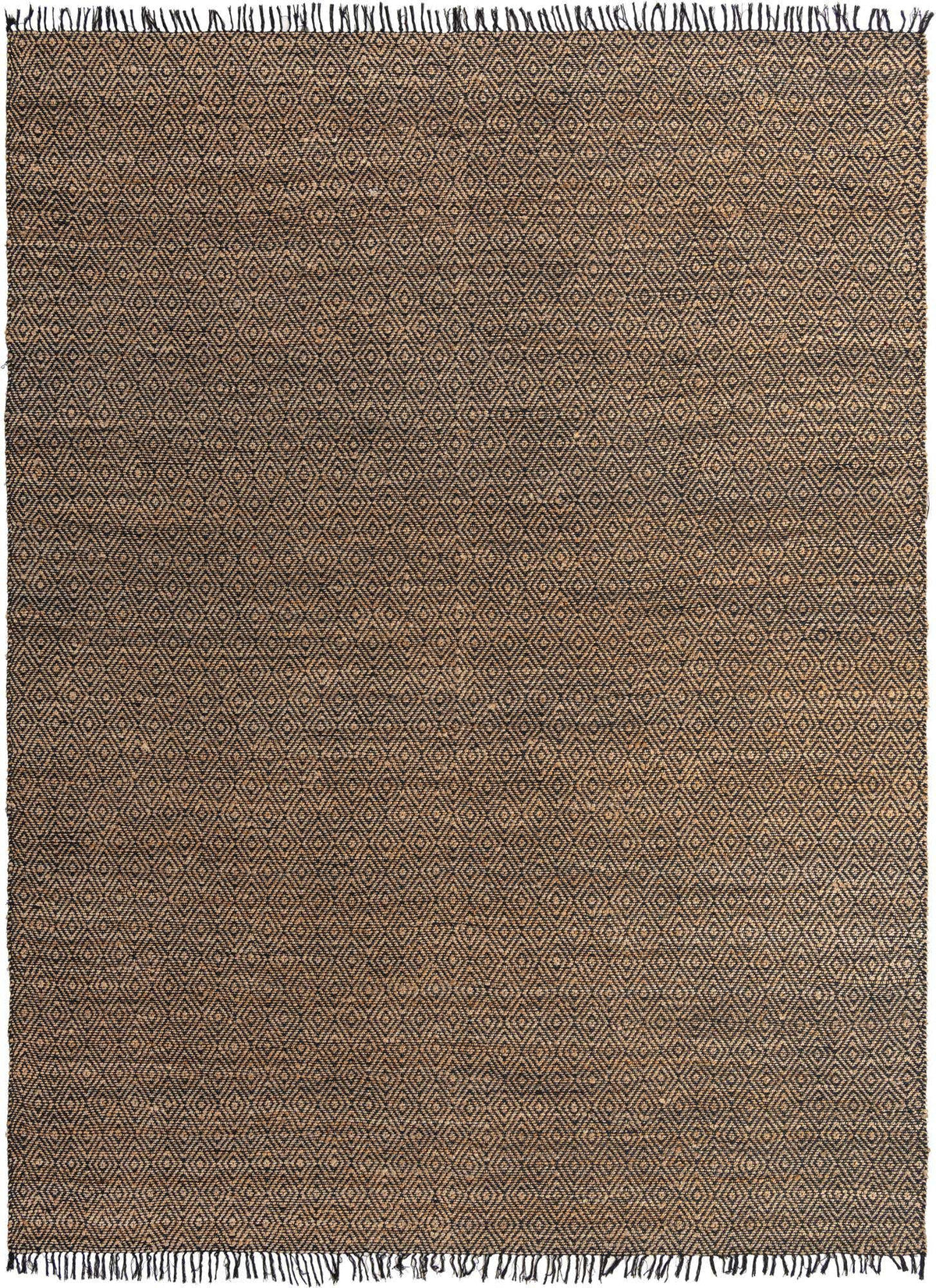 Rechteck Handgeflochten Teppich Braided Jute in Schwarz von Hadorn™ - Lifestyle Image