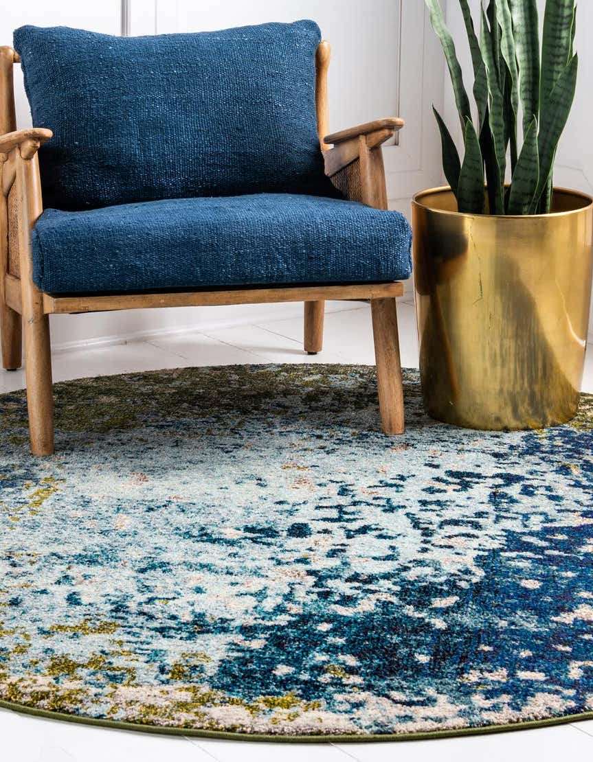 Rund Teppich Casablanca in Blau von Hadorn™ - Lifestyle Image