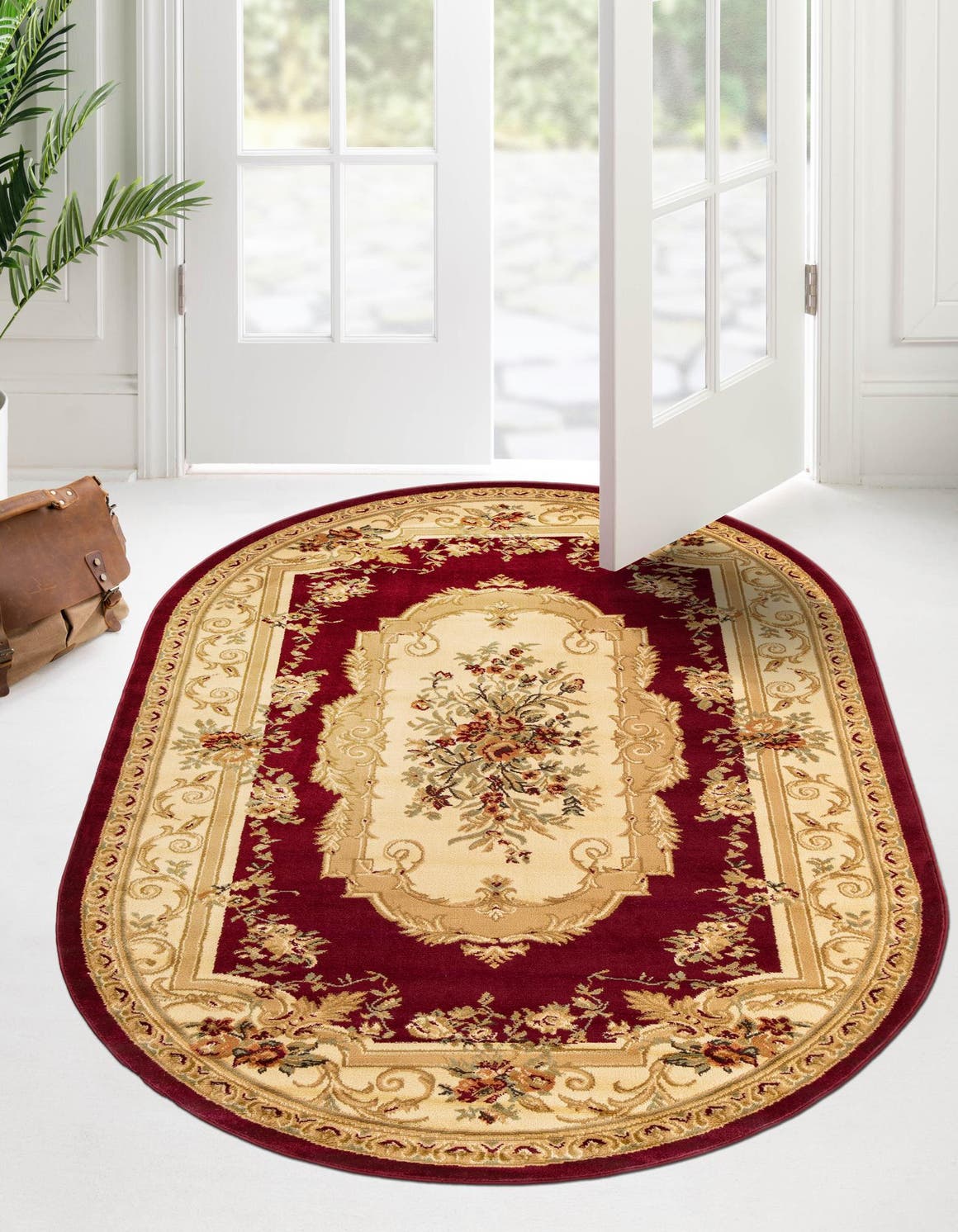 Oval Teppich Classic Aubusson in Rot von Hadorn™ - Lifestyle Image