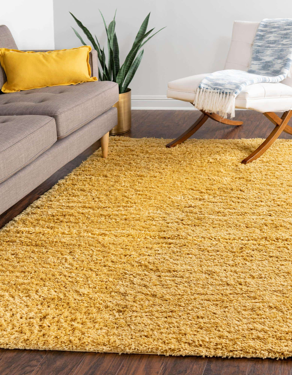 Rechteck Hochflorteppich Everyday Shag in Gelb von Hadorn™ - Lifestyle Image
