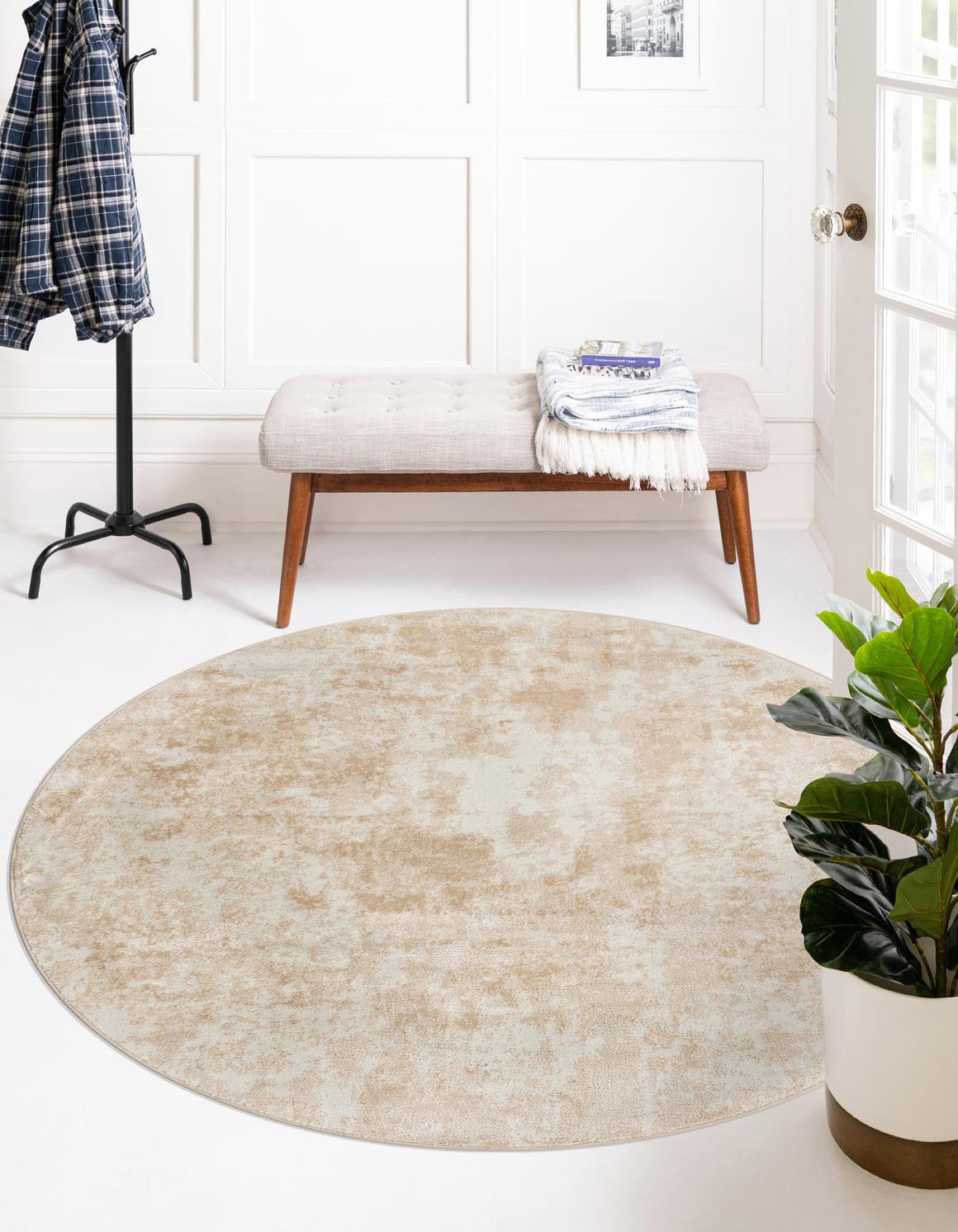 Rund Teppich Aurora in Sand von Hadorn™ - Lifestyle Image